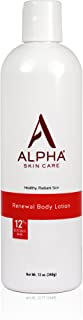 Alpha Skin Care Renewal Body Lotion | Anti-Aging Formula |12% Glycolic Alpha Hydroxy Acid (AHA) | Reduces the Appearance of Lines & Wrinkles | For All Skin Types | 12 Oz