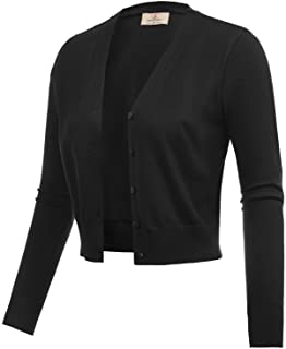 Women's Open Front Knit Cropped Bolero Shrug Cardigan Sweater Long Sleeve (S-4XL)