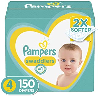 Diapers Size 4, 150 Count - Pampers Swaddlers Disposable Baby Diapers, One Month Supply