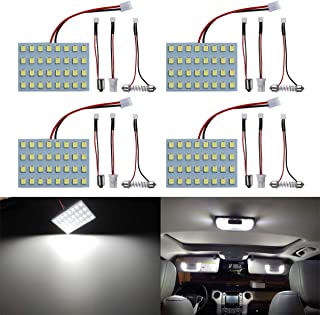 Livtee Led Panel Lights with 194 168 2825 T10 W5W / DE3175 6428 / BA9S 64111/6418 DE3423 DE3425 / 211-2 569 578 Festoon Adapters Replacement for Car Interior Map Dome Reading Trunk Lights, Xenon White