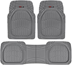 Motor Trend MT-923-GR Flextough Contour Liners - Deep Dish Heavy Duty Rubber Floor Mats for Car SUV Truck and Van - All Weather Protection, Gray
