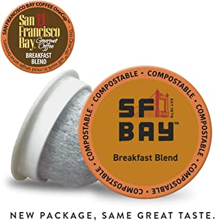SF Bay Coffee Breakfast Blend 80 Ct Medium Roast Compostable Coffee Pods, K Cup Compatible including Keurig 2.0 (Packaging May Vary)