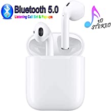 Bluetooth 5.0 Wireless Earbuds Headsets Bluetooth Headphones 【24Hrs Charging Case】3D Stereo IPX5 Waterproof Pop-ups Auto Pairing Fast Charging for Earphone Samsung Apple Airpods Sport Earbuds
