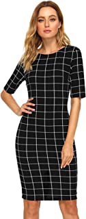 SheIn Women's Short Sleeve Elegant Sheath Pencil Dress