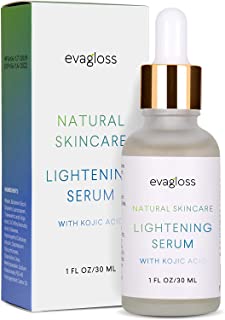Lightening Serum with Kojic Acid, Dark Spot Corrector for Face & Body, Natural Gentle Skin Brightening & Bleaching Serum, Lightens Private, Sensitive Areas by Evagloss 30ml