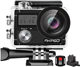 AKASO Brave 4 4K 20MP WiFi Action Camera Ultra HD with EIS 30m Underwater Waterproof Camera Remote Control 5X Zoom Underwater Camcorder with 2 Batteries and Helmet Accessories Kit