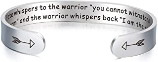 Inspirational Bracelets Encouragement Bracelet Warrior Bracelet Fate Whispers to The Warrior I Am The Storm Bracelets for Women Girls