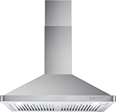 Cosmo 63175 30-in Wall-Mount Range Hood 760-CFM Ductless Convertible Duct Kitchen Chimney-Style Over Stove Vent LED Light, 3 Speed Exhaust Fan, Permanent Filter, (Stainless Steel)