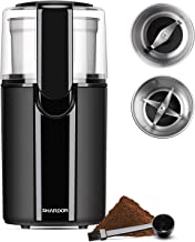 SHARDOR Coffee & Spice Grinders Electric, 2 Removable Stainless Steel Bowls for dry or wet grinding, Black.…
