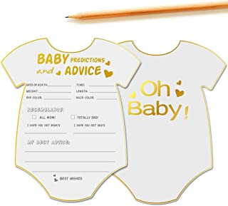 50 Advice and Prediction Cards for Baby Shower Game,Gender Neutral Boy or Girl,Fun Baby Shower Games Favors,New Parent Message Advice Book,New Mom & Dad Card or Mommy & Daddy To Be - 5x6inch