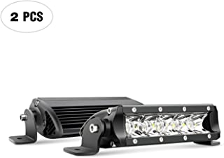 Nilight Led Light Bar Super Slim 2PCS 7 Inch 30W Spot Driving Fog Light 3600LM Single Row Off Road led Lights for Jeep - 2 Style Mounting Brackets, 2 Years Warranty