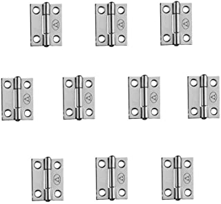 Adiyer [10 Pack] 304 Stainless Steel Butt Hinges for Cabinet Cupboard Jewelry Box (25mm x 18.5mm x 0.8mm)