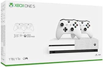 Xbox One S Two Controller Bundle (1TB) Includes Xbox One S, 2 Wireless Controllers, 3-Month Game Pass Trial, 14-day Xbox Live Gold Trial