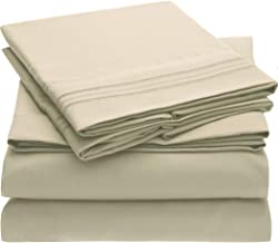 #1 Bed Sheet Set - HIGHEST QUALITY Brushed Microfiber 1800 Bedding - Wrinkle, Fade, Stain Resistant - Hypoallergenic - Mellanni (Queen, Beige)