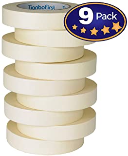 General Purpose Masking Tape for Home and Office, 0.94-Inch x 60 Yards, 9 Rolls by TIANBO FIRST