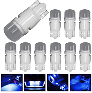 DODOFUN T10 Ceramics Interior Exterior Bright LED Light 168 175 194 2825 W5W Size Bulb Deep Blue Color (Pack of 10)