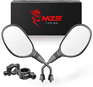 MZS ATV Mirrors Rear View 7/8 Handlebar Mount for Arctic Cat Can-am Honda Kymco Kawasaki KTM Suzuki Polaris Yamaha ATV's Motorcycle Scooter Moped GY6 Dirt Quad Bike Bicycle Cruiser Coolster Snowmobile