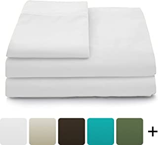 Cosy House Collection Luxury Bamboo Bed Sheet Set - Hypoallergenic Bedding Blend from Natural Bamboo Fiber - Resists Wrinkles - 4 Piece - 1 Fitted Sheet, 1 Flat, 2 Pillowcases - King, White