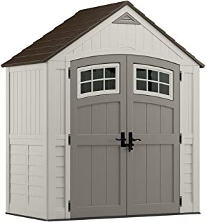 Suncast 6' x 3' Cascade Storage Shed - Outdoor Storage for Backyard Tools and Accessories - All-Weather Resin Material, Transom Windows and Shingle Style Roof