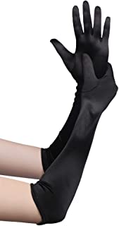 Long Opera Party 20s Satin Gloves Stretchy Adult Size Elbow Length