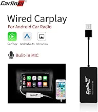 Carlinkit Wired Carplay Dongle USB Adapter with MIC, Android Auto Stereo Mini Receiver Box for Android Head Unit(Android Navigation Player), Navigation Mirroring, Support iOS13, Black