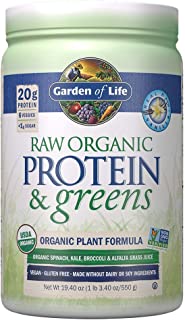 Garden of Life Greens and Protein Powder - Organic Raw Protein and Greens with Probiotics/Enzymes, Vegan, Gluten-Free, Vanilla,19.40 Ounce (Pack of 1) Powder,Package may vary