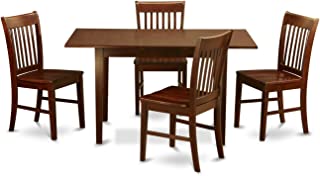 East West Furniture 5-Piece Kitchen Table Set, Mahogany Finish