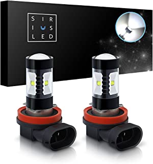 SiriusLED Extremely Bright 30W LED Bulbs with Projector for Fog Lights Daytime Running DRL Driving H11 6000K Xenon White
