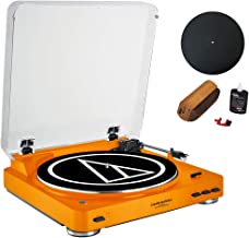 Audio-Technica Fully Automatic Bluetooth Stereo Turntable System LE Orange (AT-LP60ORBT) + Universal 12