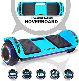 Beston Sports Newest Generation Electric Hoverboard Dual Motors Two Wheels Hoover Board Smart self Balancing Scooter with Built in Speaker LED Lights for Adults Kids Gift