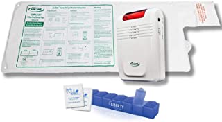 Smart Caregiver Wireless Bed Alarm System - Large Cordless Weight Sensing Bed Alarm Pad (20” x 30”) with Remote Alert Monitor, 20 Individual Cleaning Wipes and Liberty 7 Day Pill Box