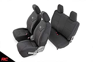 Rough Country Neoprene Seat Covers Black 2 Door Compatible w/ 2007-2010 Jeep Wrangler JK (Set) 2DR Custom Water Resistant 91005