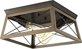 Progress Lighting P350039-020 Briarwood Antique Bronze Two-Light Flush Mount
