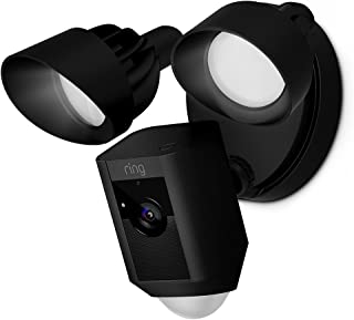 Ring Floodlight Camera Motion-Activated HD Security Cam Two-Way Talk and Siren Alarm, Black, Works with Alexa