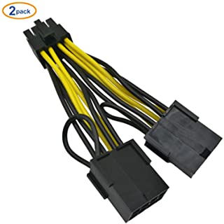 COMeap (2-Pack) NVIDIA Graphics Card Power Cable 030-0571-000 CPU 8 Pin Male to Dual PCIe 8 Pin Female Adapter for Tesla K80/M40/M60/P40/P100 4-inch(10cm)
