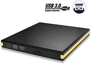 USB 3.0 External DVD Drive, BEVA Portable CD DVD Drive Player External Burner Reader Writer Disk for Laptop Desktop MacBook Mac OS Windows 10 8 7 XP Vista