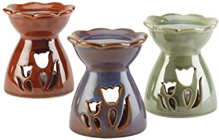 Gifts & Decor Porcelain Tulip Fun Flower Oil Warmer Figure, Set of 3