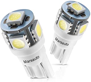 Marsauto 194 LED Light Bulb 6000K 168 T10 2825 5SMD LED Replacement Bulbs for Car Dome Map Door Courtesy License Plate Lights (Pack of 10)
