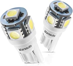 Marsauto 194 LED Light Bulb 6000K 168 T10 2825 5SMD LED Replacement Bulbs for Car Dome Map Door Courtesy License Plate Lights (Pack of 10)