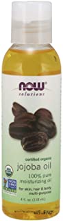 Now Solutions, Organic Jojoba Oil, Moisturizing Multi-Purpose Oil for Face, Hair and Body, 4-Ounce