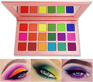 Matte Eyeshadow Palette, FindinBeauty 18 Bright Colors Highly Pigmented Makeup Eye Shadow - Professional Vegan Long lasting No Shimmer Silky Powder Rainbow Shades Cosmetics Set(Colorful)
