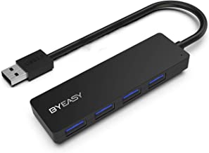 BYEASY USB Hub, 4 Port USB 3.0 Hub, Ultra Slim Portable Data Hub Applicable for iMac Pro, MacBook Air, Mac Mini/Pro, Surface Pro, Notebook PC, Laptop, USB Flash Drives, Tesla Model 3 and Mobile HDD