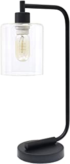 Simple Designs LD1036-BLK Industrial Iron Desk Lantern Lamp, 3.5