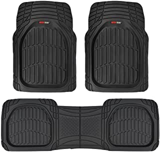 Motor Trend MT-923-BK Black FlexTough Contour Liners-Deep Dish Heavy Duty Rubber Floor Mats for Car SUV Truck & Van-All Weather Protection