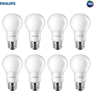 Philips LED Non-Dimmable A19 Frosted Light Bulb: 1500-Lumen, 5000-Kelvin, 14-Watt (100-Watt Equivalent), E26 Medium Screw Base, Daylight, 8-Pack