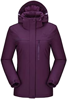 CAMEL CROWN Women’s Mountain Snow Waterproof Ski Jacket Detachable Hood Windproof Fleece Parka Rain Jackt Winter Coat