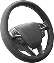 SEG Direct Black Microfiber Leather Auto Car Steering Wheel Cover Universal 15 inch