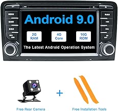 TOOPAI Android 9.0 Car Radio Car Stereo GPS Navigation 7 Inch Touch Display Car Media Player Double Din Head Unit for Audi A3 S3 RS3 Support Screen Mirror 4G WiFi OBD2 Steering Wheel Control Car DVD P