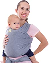 Baby Wrap Carrier All-in-1 Stretchy Baby Wraps - Baby Carrier - Infant Carrier - Baby Wrap - Hands Free Babies Carrier Wraps - Baby Shower Gift - One Size Fits All (Classic Gray)