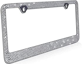 Motorup America Auto License Plate Frame Cover - Diamond Bling Fits Select Vehicles Car Truck Van SUV